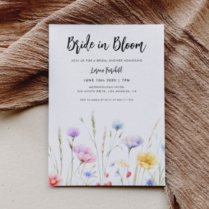 Möhippan Bläddra i Bloom Modern Wildblommor Inbjudningar
