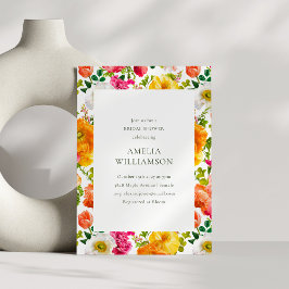 Möhippan Blockera Blommigt med ljusfärgade opies Inbjudningar