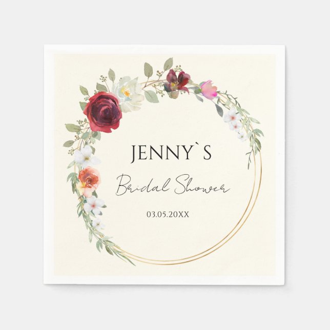 Möhippan Blomkrets Bröllop Pappersservett (Framsidan)