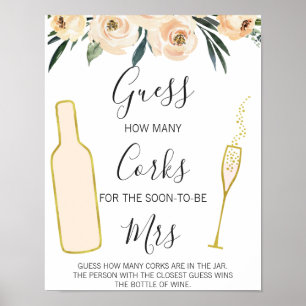 Möhippan blommigt anger hur många Kork som underte Poster