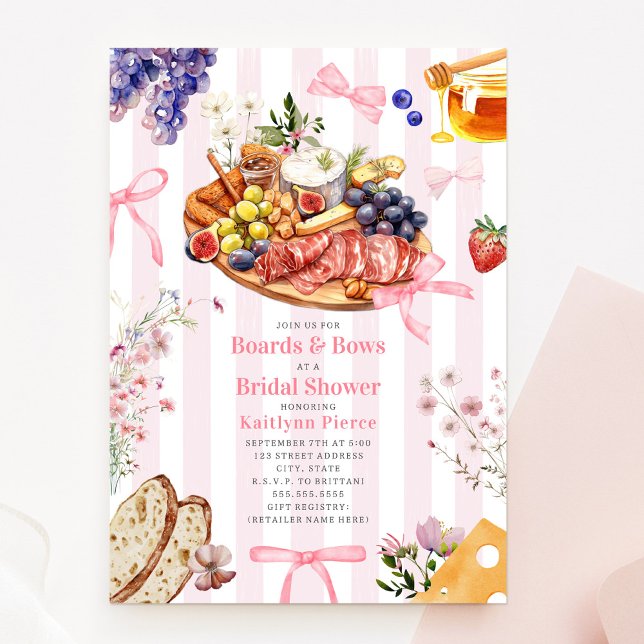 Möhippan Blommigt Charcuterie för Boards & Bows Inbjudningar (Skapare uppladdad)