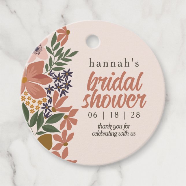 Möhippan Blommigt eller Bröllop Gåvor Etiketter (Framsida)