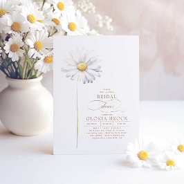 Möhippan Blomsterblommor, tema Vit Daisy, blomma Inbjudningar