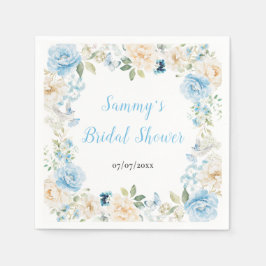 Möhippan Blue and White Peony Flowers Pappersservett