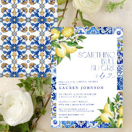 Möhippan Blue Lemon Moroccan Tile Inbjudningar