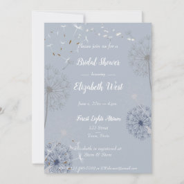 Möhippan Blue och Grått Dandelion Puffs Inbjudningar