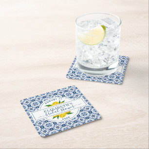 Möhippan Blue Tile i Medelhavet Underlägg Papper Kvadrat