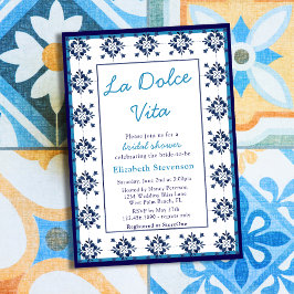 Möhippan Blue Tiles La Dolce Vita Inbjudningar