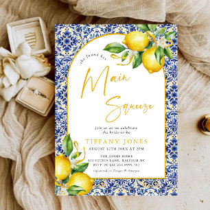 Möhippan Blue Tiles Lemons Arch i Medelhavet Inbjudningar