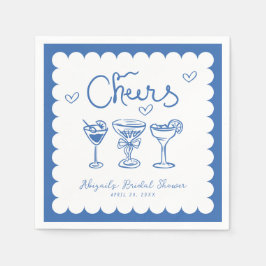 Möhippan Blue White Hand plockade Retro Pappersservett