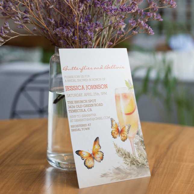 Möhippan Boho Bellini & Butterflies Inbjudningar (Skapare uppladdad)