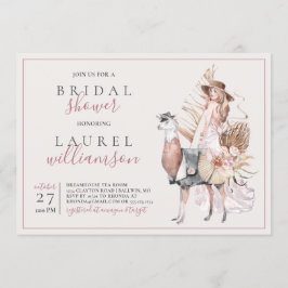 Möhippan Boho Bride och Formal Llama Inbjudningar