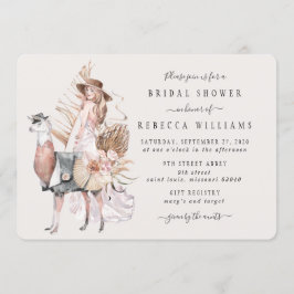 Möhippan Boho Bride och Llama Inbjudningar