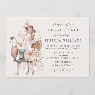 Möhippan Boho Bride och Llama Inbjudningar