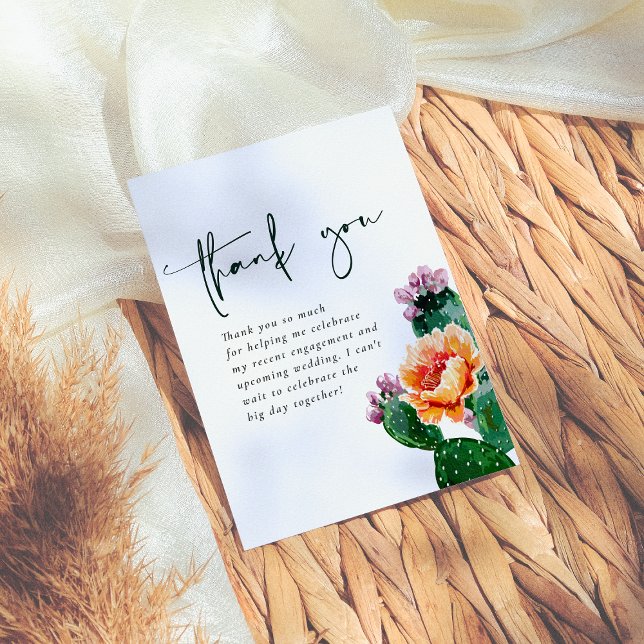 Möhippan Boho Desert Cactus & Flowers Fiesta Tack Kort (Skapare uppladdad)