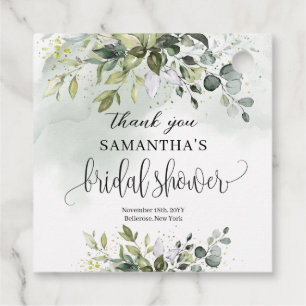 Möhippan Boho Eucalyptus greenery grenar guld Gåvor Etiketter