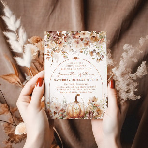 Möhippan Boho Fall Rustic Wildblomma Inbjudningar