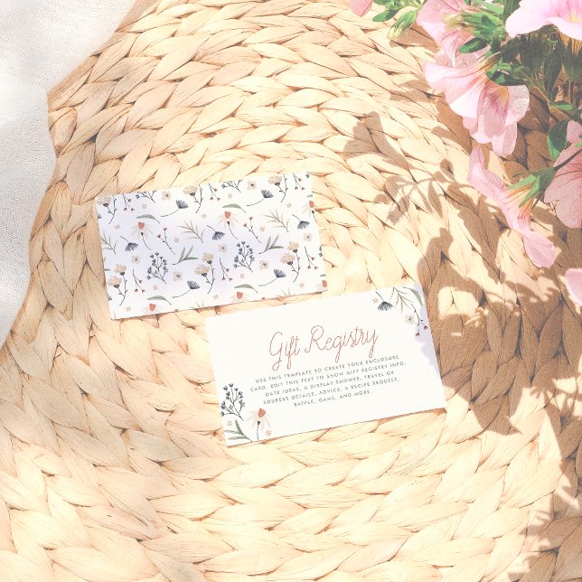 Möhippan Boho Minimalist Wildblommor Tilläggskort (Skapare uppladdad)