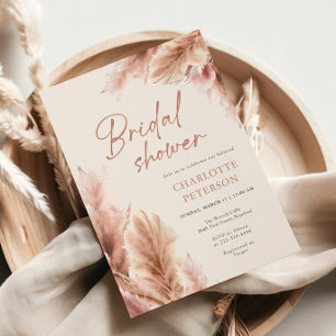 Möhippan Boho Pampas Grass Terracotta Inbjudningar
