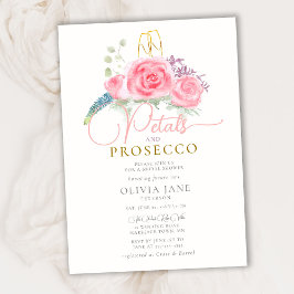 Möhippan Boho Petals Prosecco Ro Coral Guld Inbjudningar