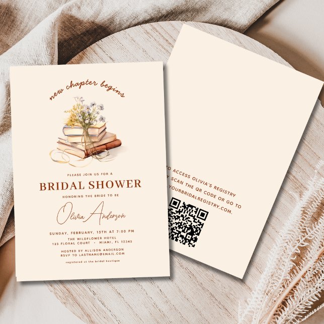 Möhippan Boho QR-kod Nytt kapitel börjar Inbjudningar (Skapare uppladdad)