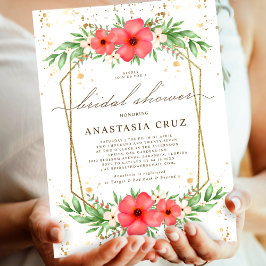 Möhippan Boho Rosa & Ivory Greenery Blommigt Inbjudningar