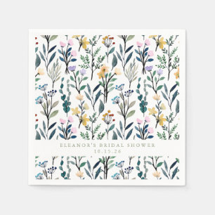 Möhippan Boho Watercolor WildblomAnpassningsbar Pappersservett