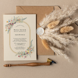 Möhippan Boho WildblomFern Beige Inbjudningar