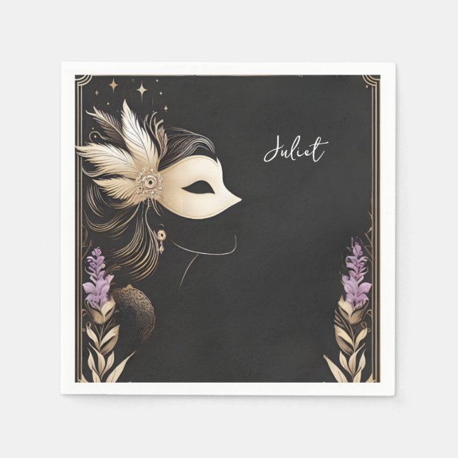 Möhippan Boll i Dress Code Prom Masqueraad Pappersservett (Framsidan)