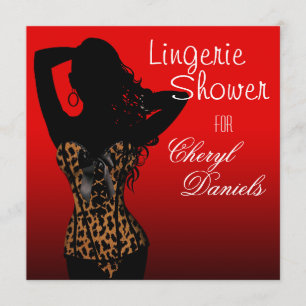 Möhippan Bombshell Lingerie Leopard Corset Inbjudningar