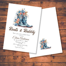 Möhippan Boots & Bubly Cowgirl Blue Boots Inbjudningar