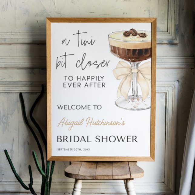 Möhippan Bow Espresso Martini - 18 x 24 Poster (Bow Espresso Martini Bridal Shower - 18x24 Poster)