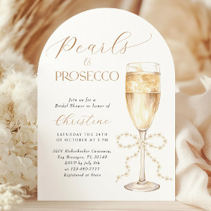 Möhippan Bow Pearls & Prosecco Inbjudningar