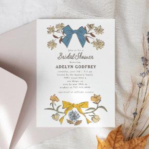 Möhippan Bows & Blommars Blue Gult Coquette Inbjudningar