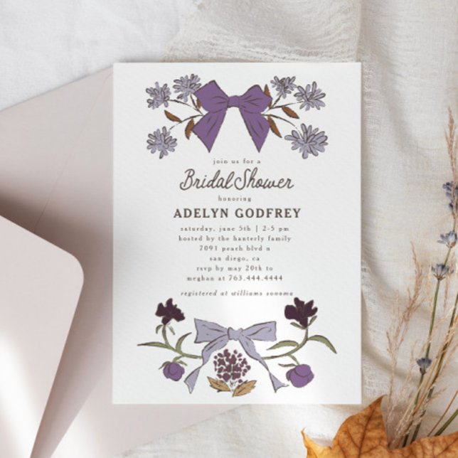 Möhippan Bows & Blommars Lilac Coquette Inbjudningar (Skapare uppladdad)