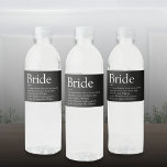 Möhippan Bride Definition Bröllop Vattenflaskor Etikett<br><div class="desc">Anpassa med bridens definition för att skapa en unik gåva till möhippor,  bachelorette eller party och bröllop. Ett perfekt sätt att visa henne hur fantastisk hon är på sin stora dag och en perfekt för resten av sitt liv. Designad av Thisisnotme©</div>