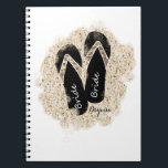 Möhippan Bride Flip Flop Sandals (sommarströ) Anteckningsbok Med Spiral<br><div class="desc">Bläddringssandaler,  sommarklocka,  Möhippa Journal,  bärbar dator. Anpassa framsidan med eller utan text.</div>