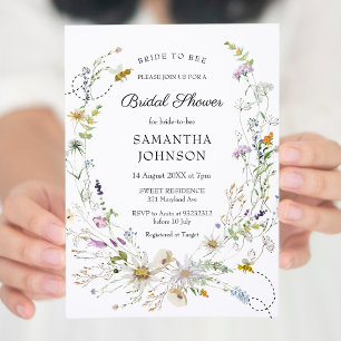 Möhippan Bride to Bee Wildblomma Inbjudningar