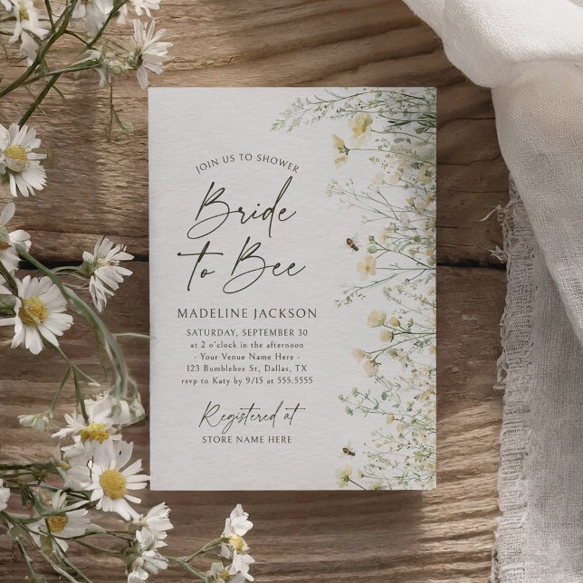Möhippan Bride to Bee Wildblomma Inbjudningar (Skapare uppladdad)