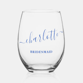 Möhippan Bridesmaid Modern Blue Script Namn