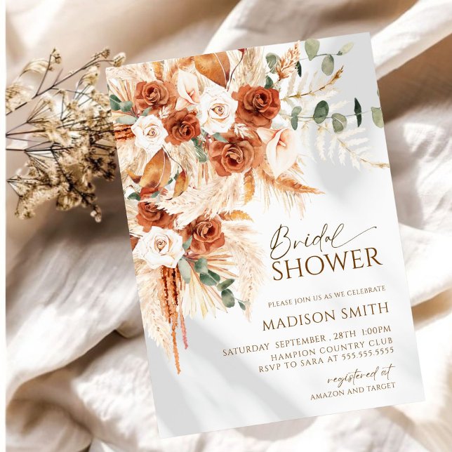 Möhippan BrightStor Terracotta Boho Bohemian Inbjudningar (Skapare uppladdad)