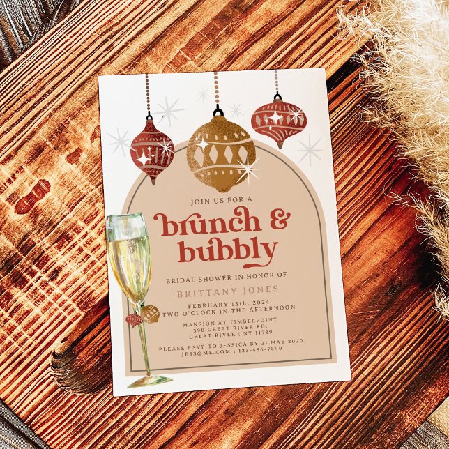 Möhippan Brunch & Bubly Helgdag jul Inbjudningar (Skapare uppladdad)