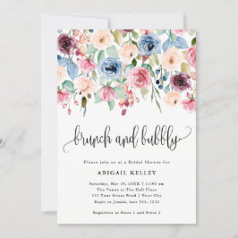 Möhippan Brunch & Bubly Watercolor Flowers Inbjudningar