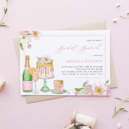 Möhippan Brunch för Blommigt av champagne och driv Inbjudningar