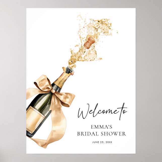 Möhippan Brunch och BubLY Champagne Välkommen Poster (Framsidan)