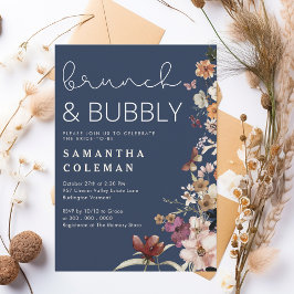 Möhippan Brunch och Bubly Modern Script Boho Inbjudningar