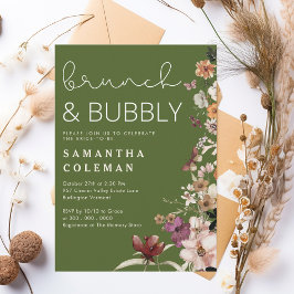Möhippan Brunch och Bubly Modern Script Boho Inbjudningar