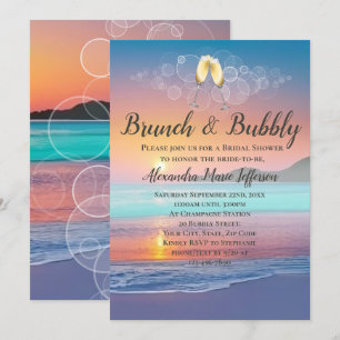 Möhippan Brunch och Bubly Sand Hearts Beach Inbjudningar