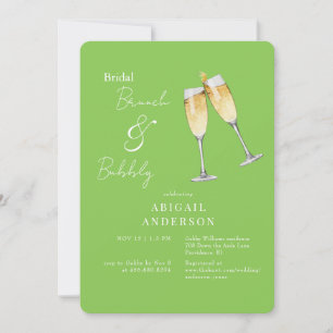 Möhippan Brunch Shower för Lime Green Champagne Inbjudningar