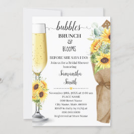 Möhippan Bubbles Brunch & Blooms Solblommor Inbjudningar